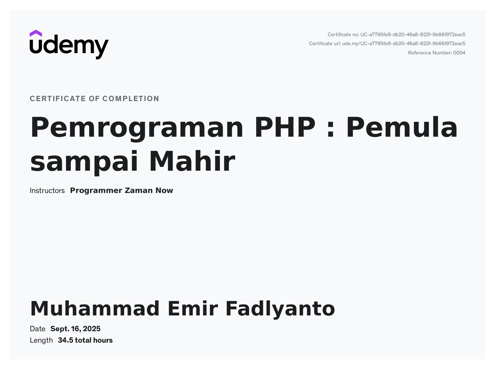 Pemrograman PHP: Pemula Sampai Mahir